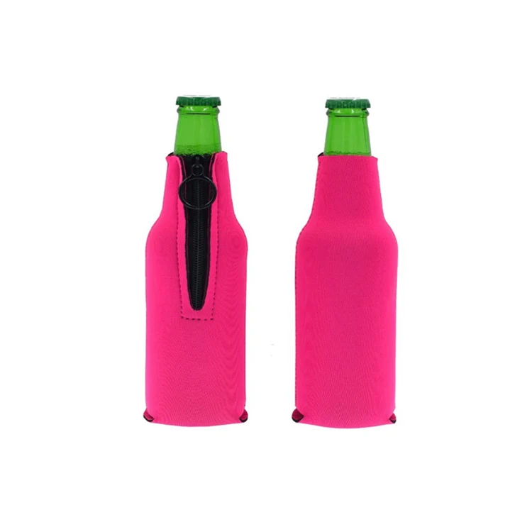 Insulated Neoprene Beer Bottle Cooler Sleeves With Zipper Stubby Coozy for 330ML