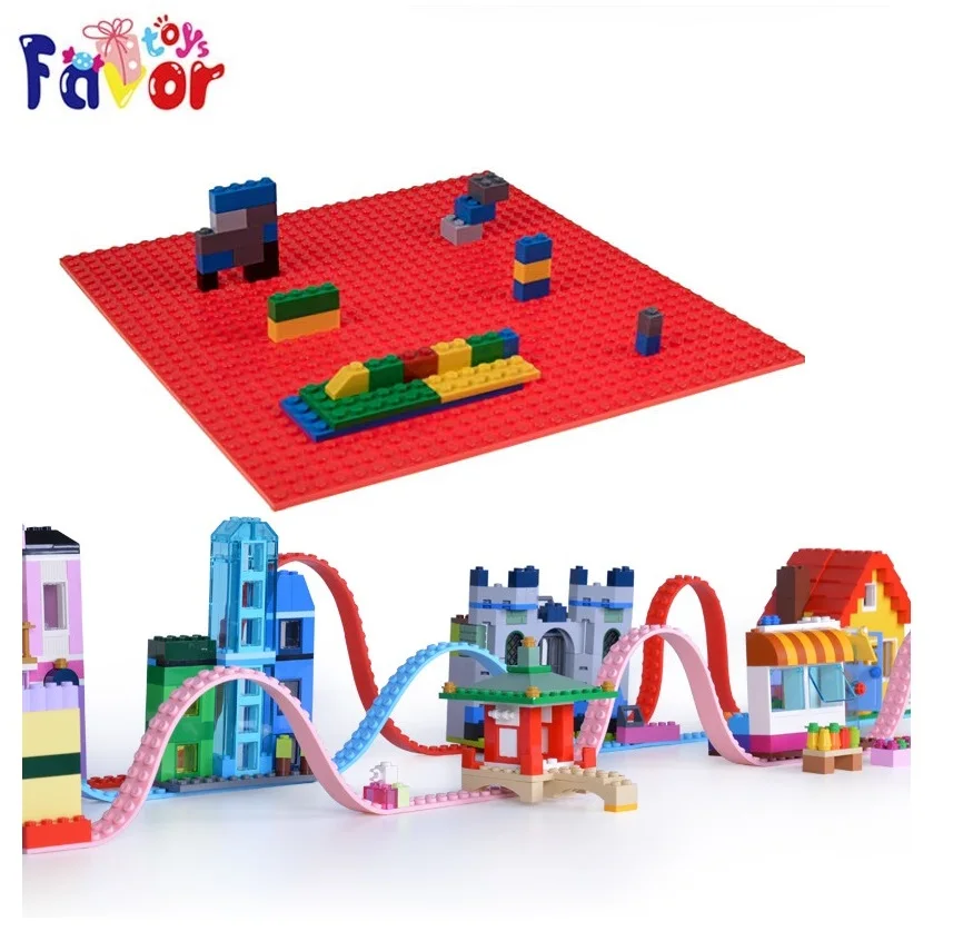 DIY Building Block Baseplate Connecting Classical Blocks Building Bricks 4pcs of 32x32 dots with 4pcs of Rubber Tape