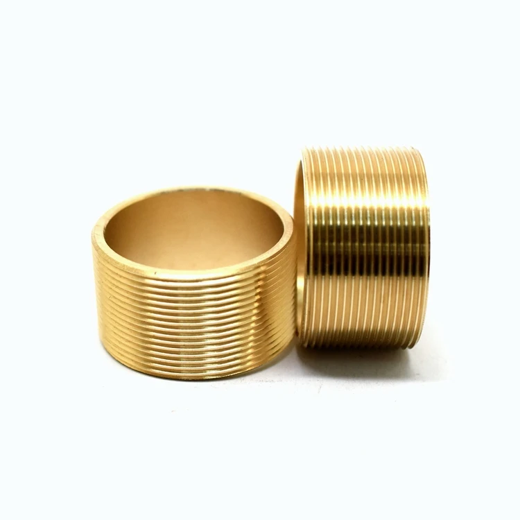 JIYAN Copper Cnc Machining Customized High Quality Brass Precision Threaded Bushing Fastener Brass Cnc Turning Mechanical Parts