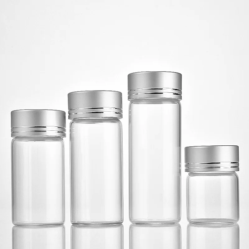 30mm Screw Mouth Aluminum Oxide 12ml 15ml 20ml 25ml 40ml 50ml 55ml 60ml 80ml 95ml 100ml 110ml Transparent Glass test Tube Bottle