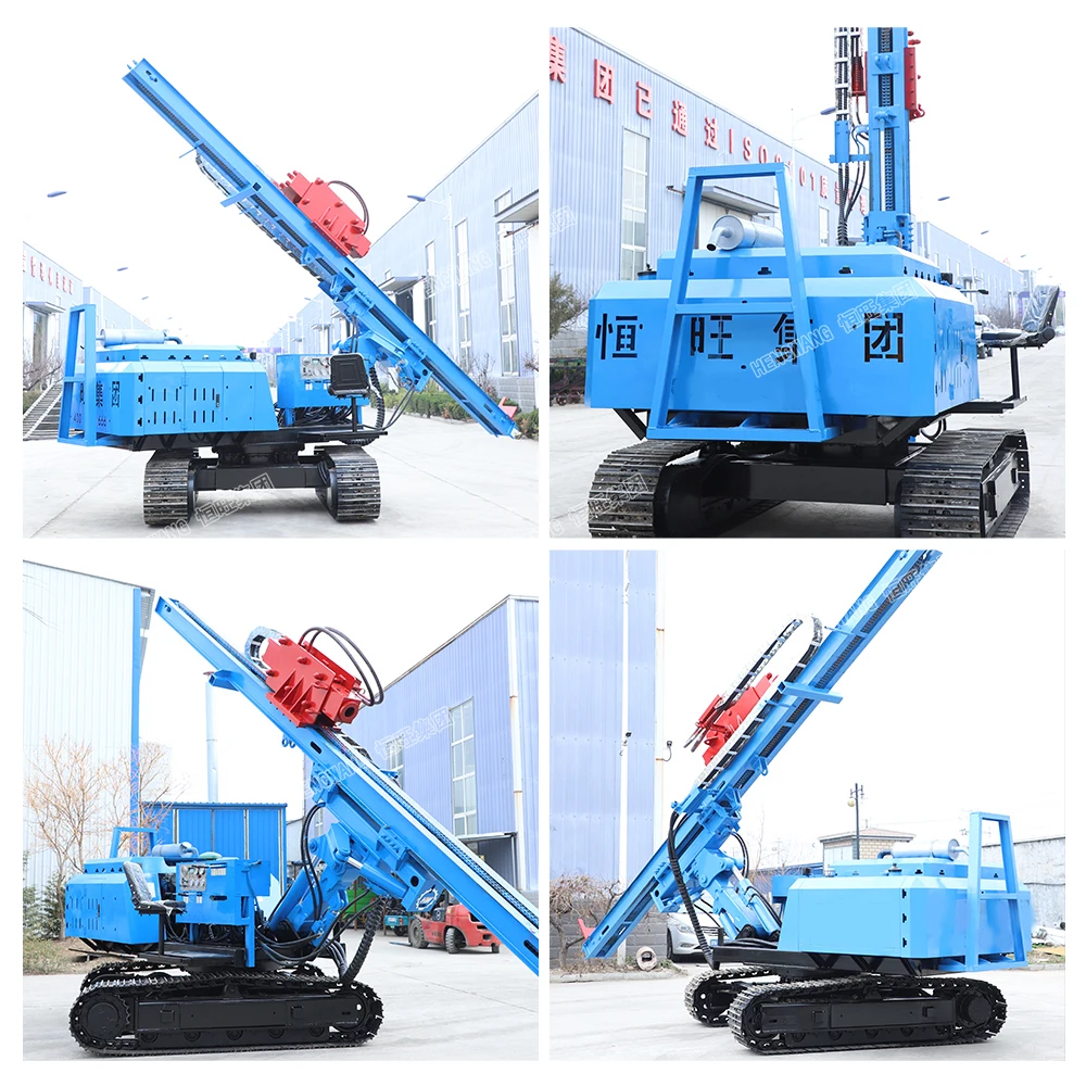 2024 Hengwang Hydraulic Drop Hammer Vibrating Best Pile Drivers Machinery Post Ram Machine Diesel Powered Solar Pile Driver