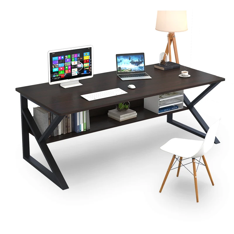 
Multifunctional modern home office double layer storage large computer table 