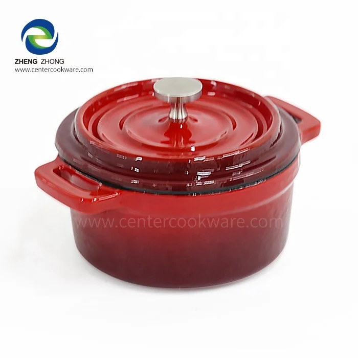 Customize design utensils kitchenware Round Heavy Double Ear Cooking Dish stew cocotte Casserole Enameled Cast Iron Mini Pot