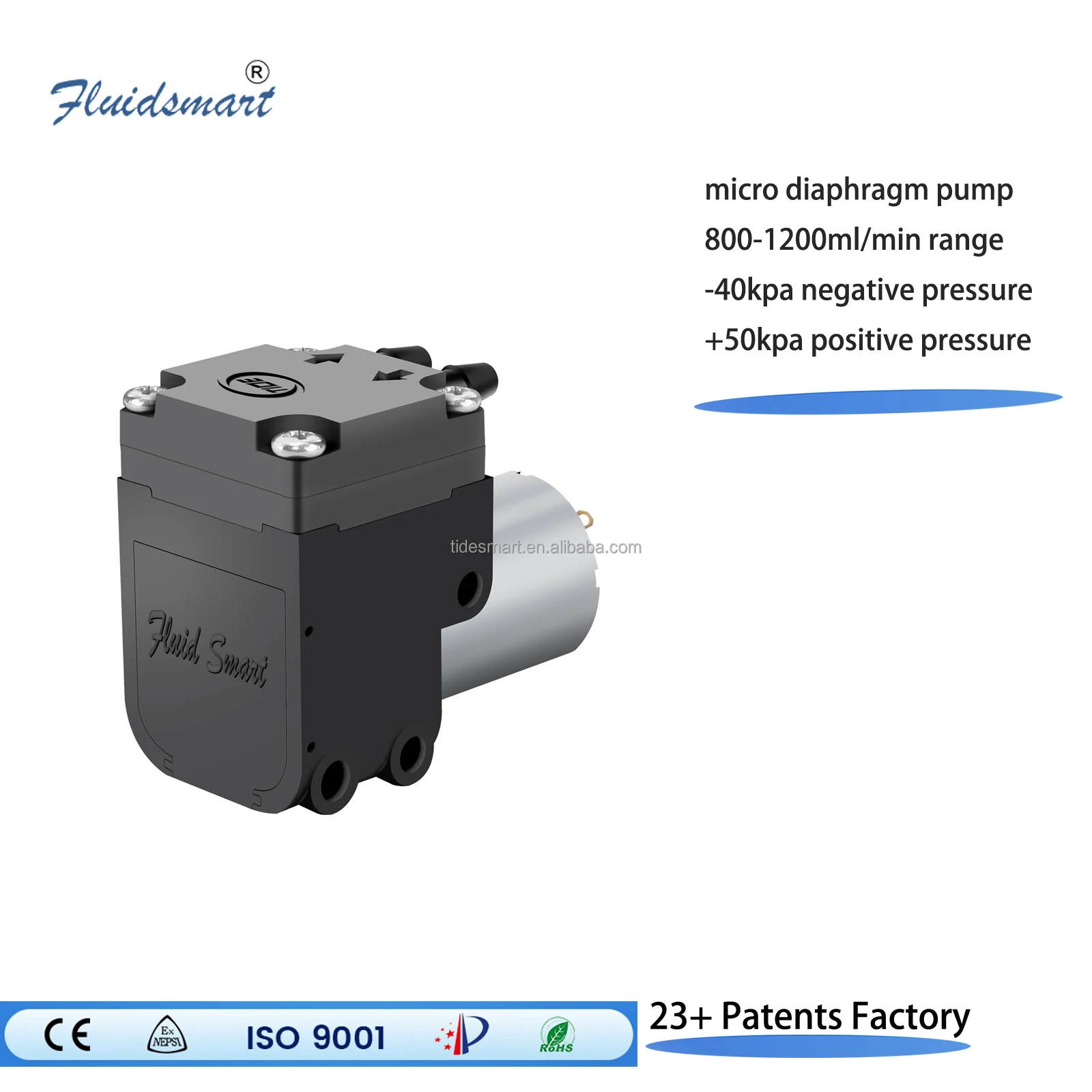 Fuildsmart 1v-4vdc 500ml/min air compressor pump industrial electric diaphragm vacuum brush motor air pump