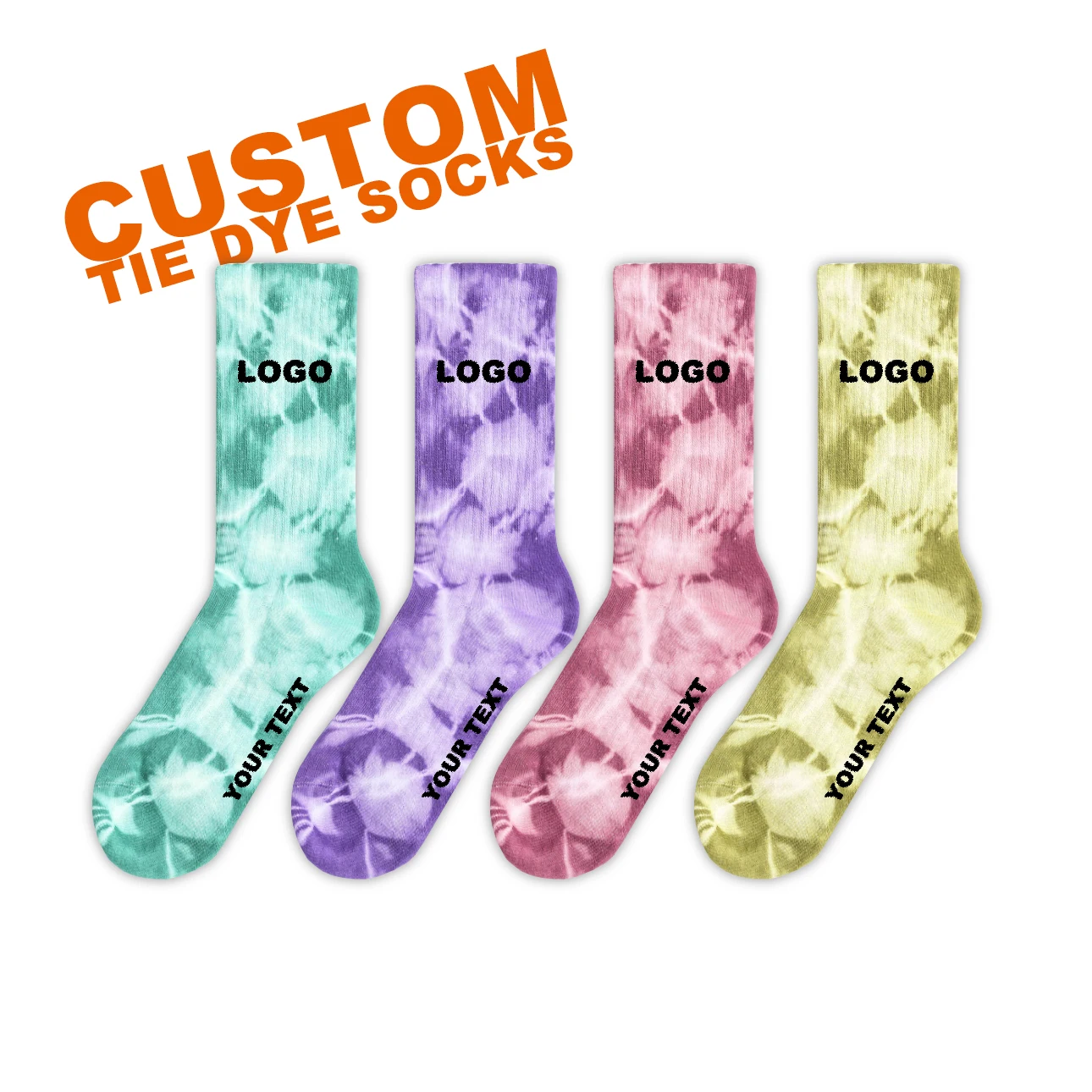 colorful cotton tye dye womens socks custom logo design tie dye sports socks for women