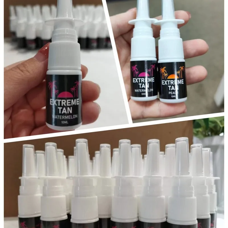 Распродажа, самозагар, носовой распылитель с этикеткой на заказ, 10 мл спрей для кожи, быстрозагорающий назальный дубильник, двойная прочность
