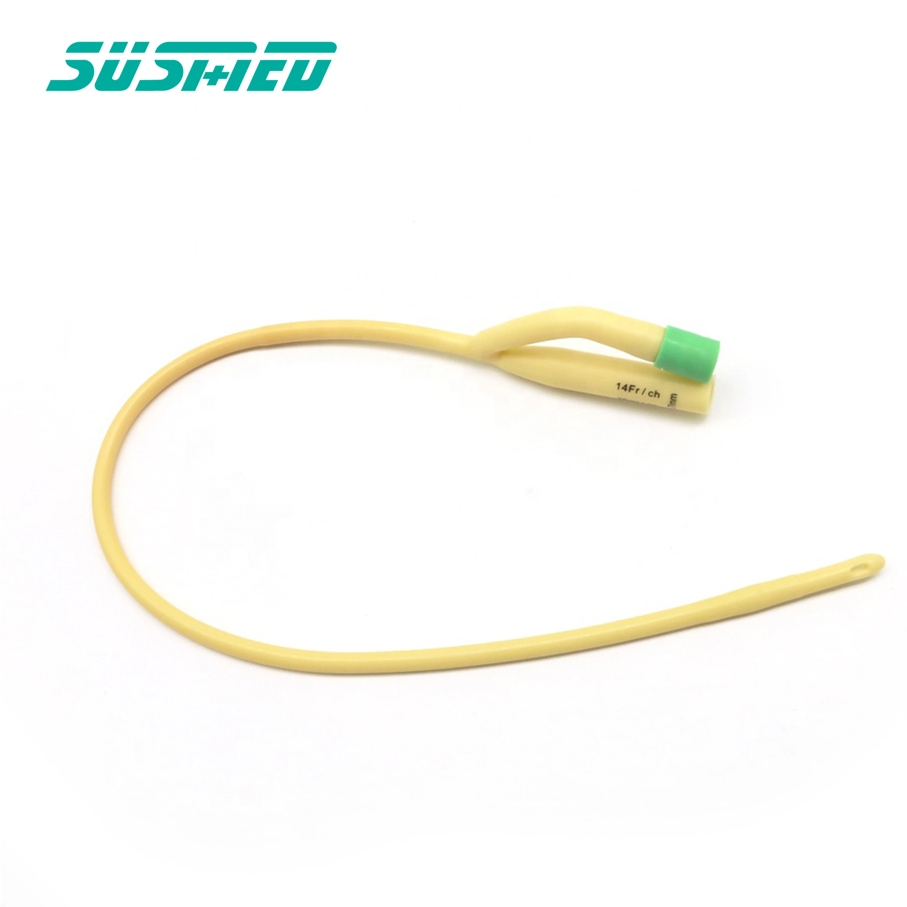 two-way silicone coated latex foley catheter with single balloon disposable medical consumption urinary catheter
