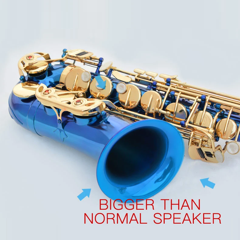 
Blue Gold Lacquer Brass Alto Instrument Accessories Professional Eb OEM China Sax Saxophone Alto 