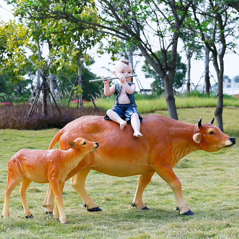 life size big  gray buffalo sculpture/ changeable color america buffalo statue/ farm animals buffalo decorations
