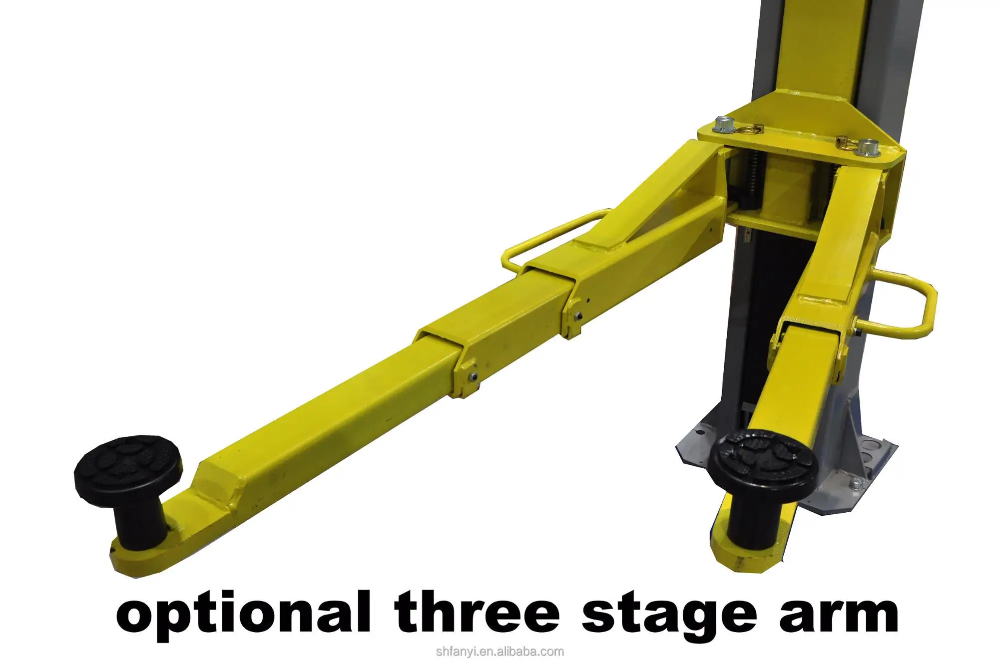 Solenoid one side release hydraulic car lift Low pad arm design with CE certification