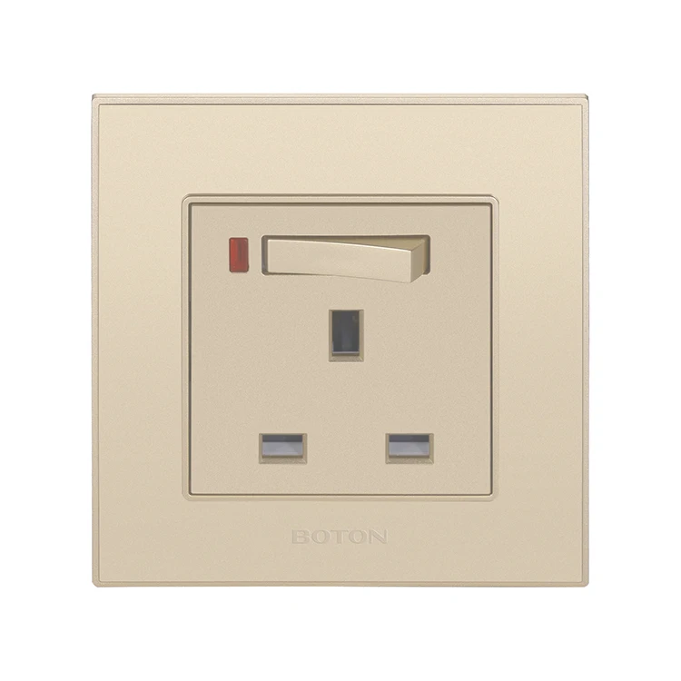 Британская стандартная однофазная двухполюсная настенная розетка 13A