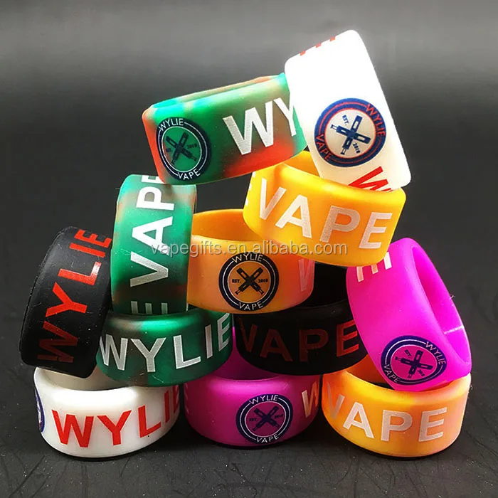Custom printing logo 10mm diameter silicone bands vape ring holder