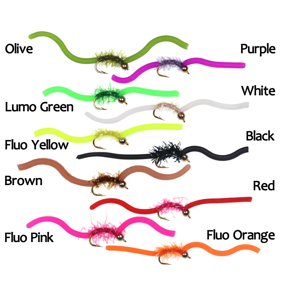 Brass Bead Head Squirmy Wormy Fly tying material San Juan Worm Fly Trout Bass Fly Fishing Lures