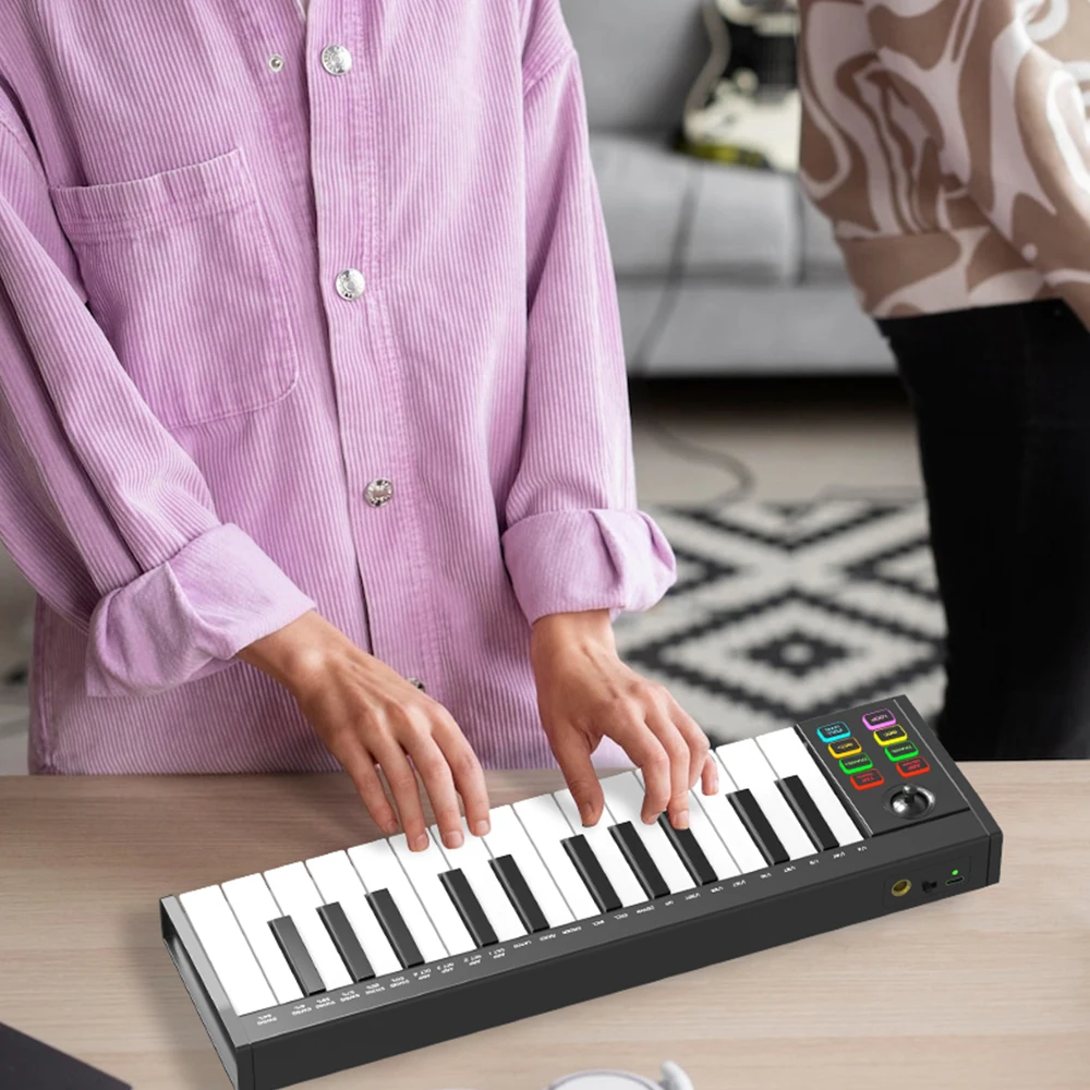 KONIX cheap LED Screen 25 keys MIDI Keyboard electronic piano arranger Computer Music Instruments MIDI controller