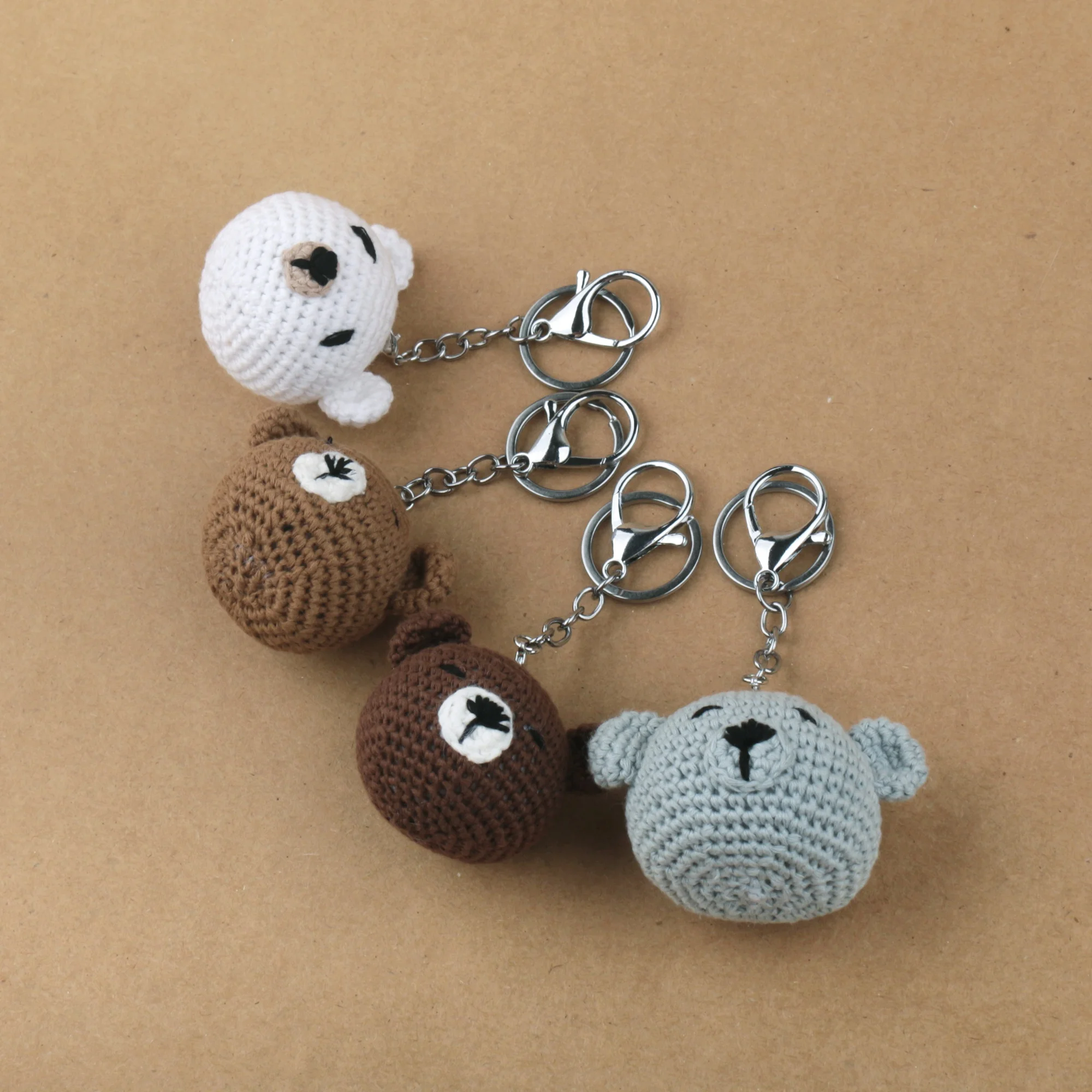 Plush Knitted Mini Bear Key ring Crochet Bear Baby Toys Birth Gift