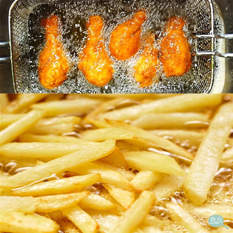 Small gas heated seafood meat onion ring chin chin chicken Frying Machine