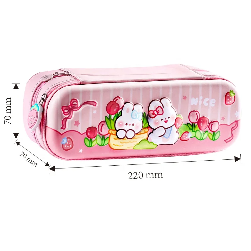 2024 Custom 3D EVA Pencil Pouch Case Non-Toxic Pencil Box Children Cute Printing Sublimation School Gift