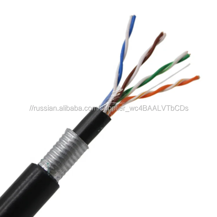 SFTP желе заполнены Cat6 23AWG 4 пары одноцветное медь водонепроницаемый прямые похороны открытый сетевой кабель cat 6