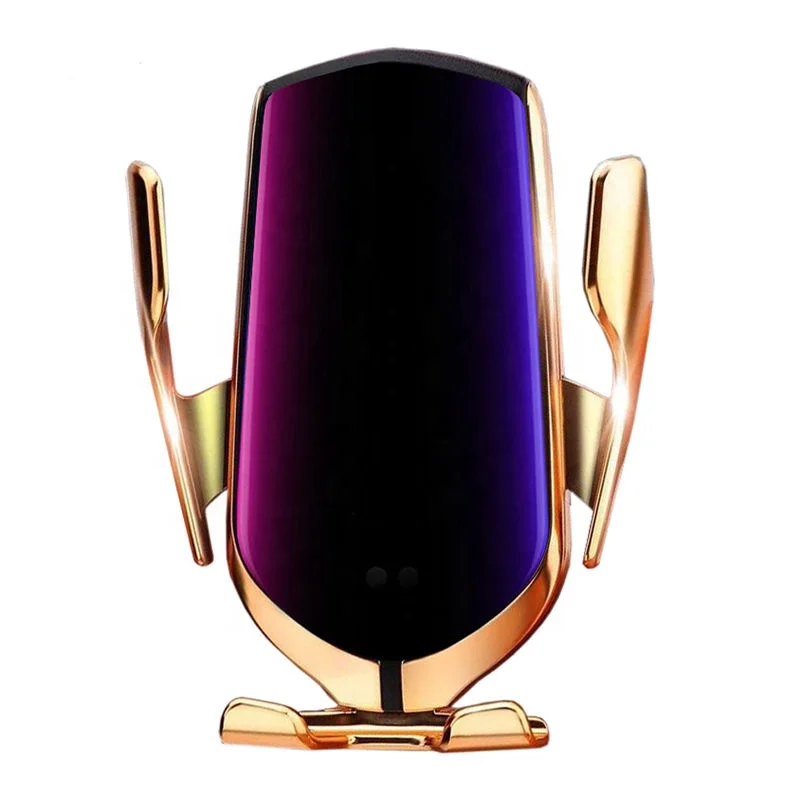 Автоматическое автомобильное беспроводное зарядное устройство R1 10 Вт для iPhone Xs Huawei LG, инфракрасное Индукционное Беспроводное зарядное устройство Qi, автомобильный держатель для телефона