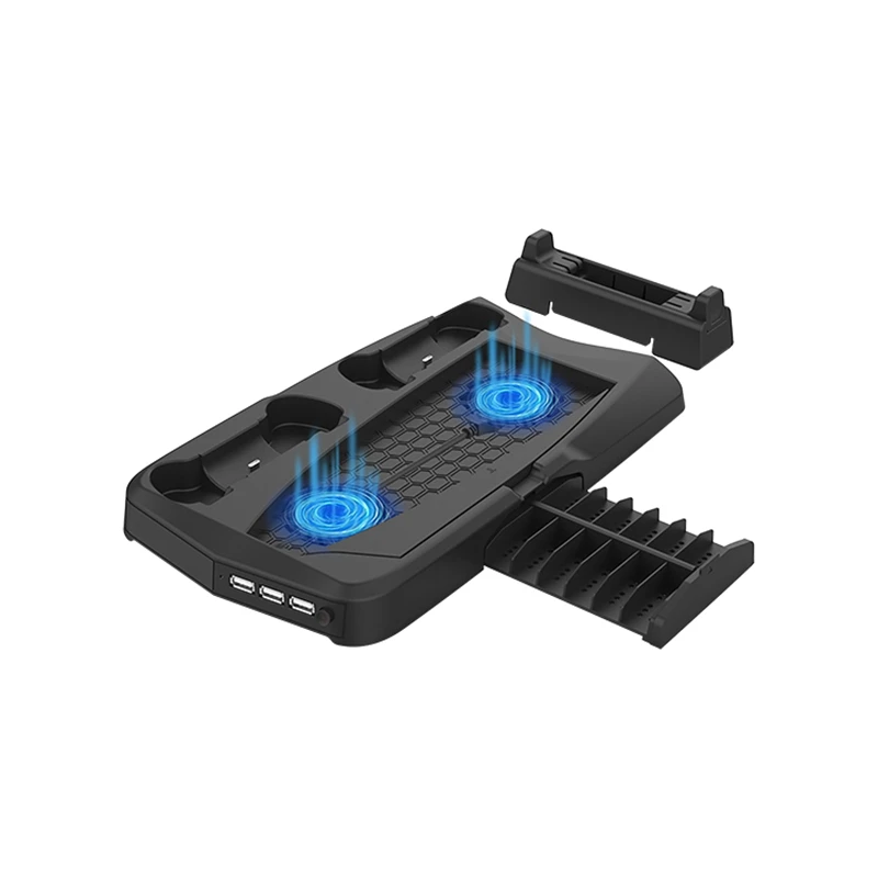 Многофункциональная охлаждающая подставка CoolRabbie для PS5, контроллер, зарядная док-станция для PS5, USB-концентратор, держатель для хранения дисков