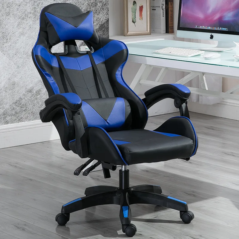 Custom Logo Competitive Sale Massage RGB LED Racing Silla Gamer Chair PU Leather Computer Gaming Chair With Lights and Speakers