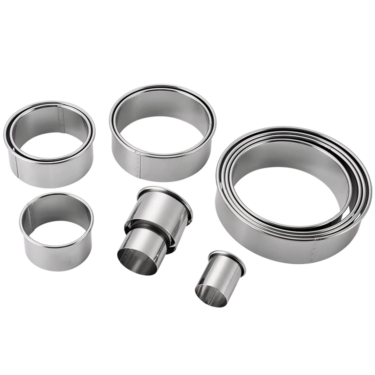 12pcs/Set Round Stainless Steel Mold for Mousse Biscuit Cookie Pastry