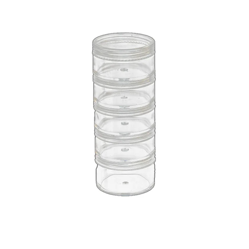 Top Quality 5cm 5-layer Conjoined ps Transparent Round Bracelet Box Skin Care Cosmetics Trial Empty Bottle Packing