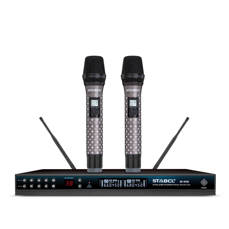 Беспроводной караоке-микрофон UHF с двумя