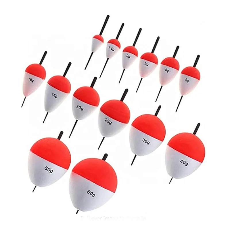Hard Foam Fishing Bobbers with Stick Red White Fishing Float set for Crappie Panfish Walleyes Bass Trout
