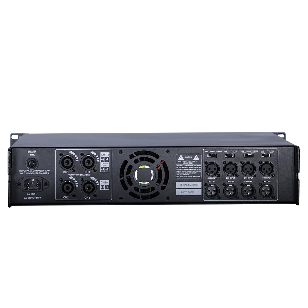 Class d Amplifier 1500w * 4 Channel Power Amplifier Professional