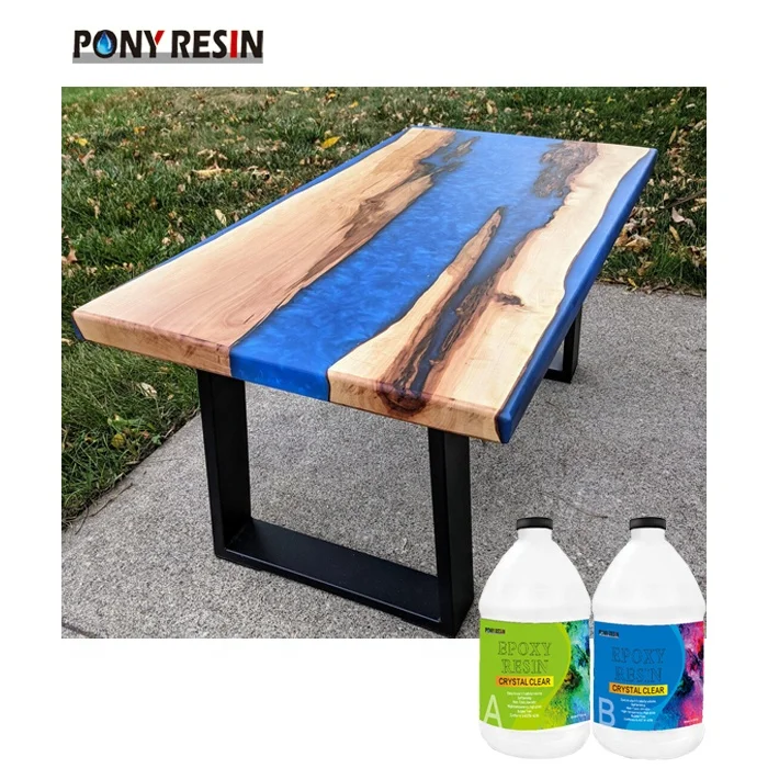 Non-Yellowing Epoxy Resin and Hardener for Casting Wood Art Coffee Table
