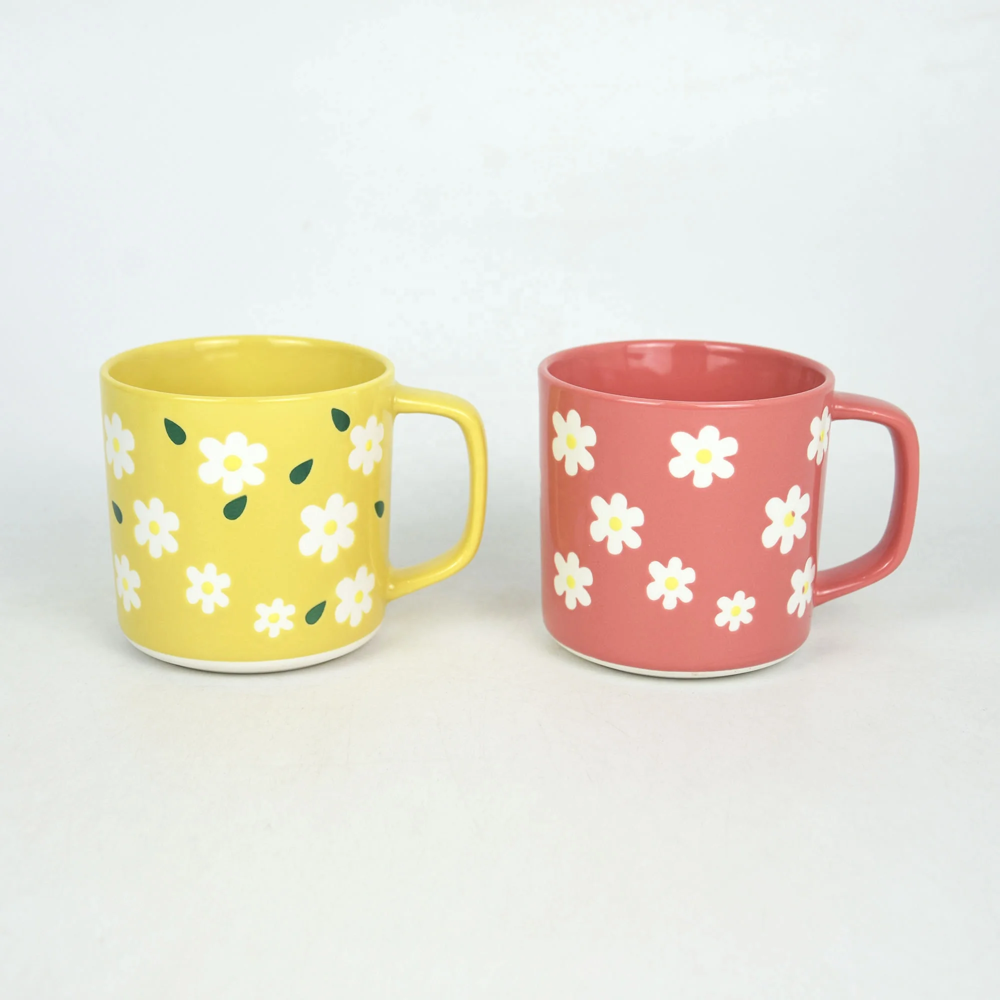 13OZ silk screen printing straight cup stoneware ceramic color glazed promotional gift coffee mug