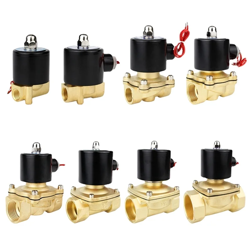1' 2-Way Brass Solenoid Valve NBR Seals DIN Gas Air Water Oil Electric Pneumatic DC12V,DC24V,AC110V or AC220V