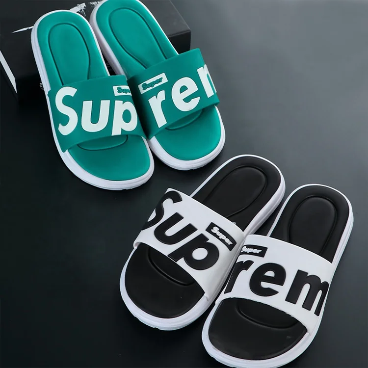 
Summer Home Summer Home Slippers Simple Black White Shoes Non-slip Bathroom Slides Flip Flops Couples Indoor Women Platform Slip 