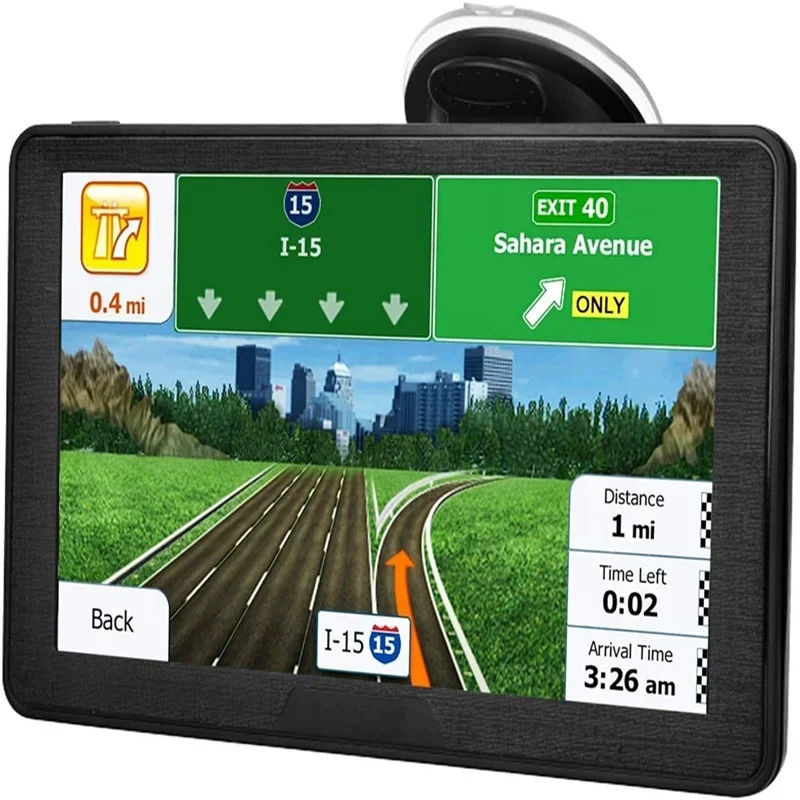 GPS Navigation for Cars Trucks RVs and Other Vehicles 7-inch Large Screen with Sun Visor 8GB and 256MB Hard Disk Voice
