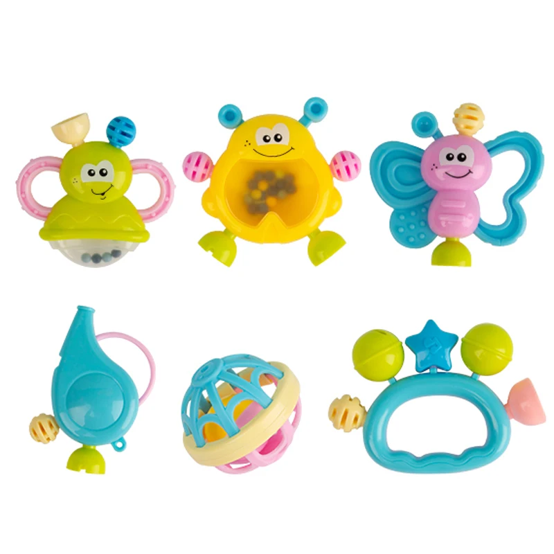 Factory Wholesale Infant Educational Rattle Toys for Babies Safety Toys Newborn Shaker Set Colorful Baby Rattles Toy Sets