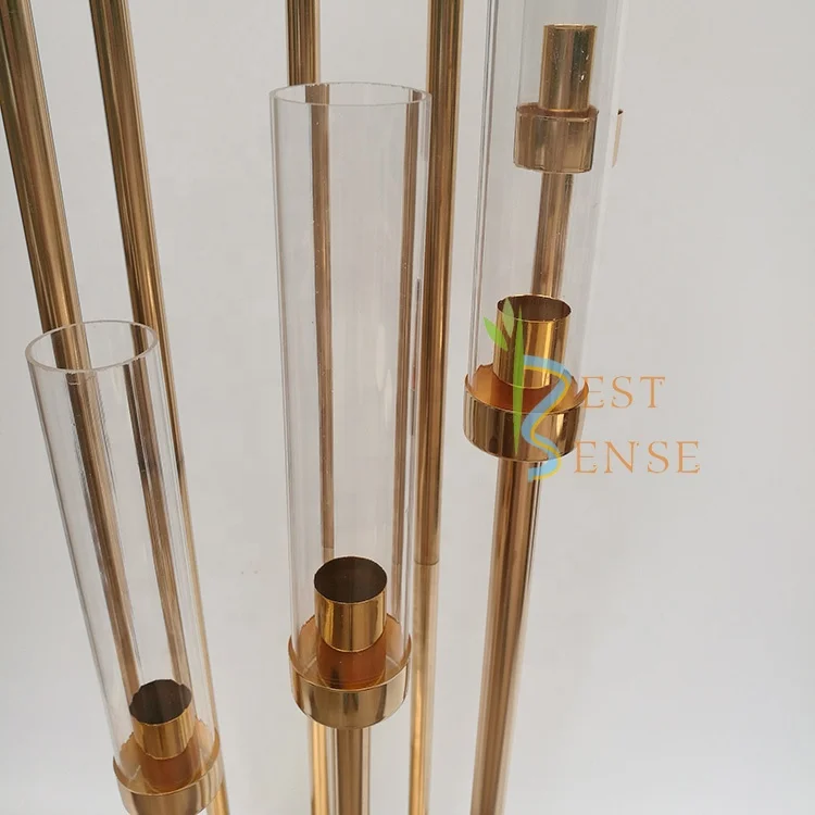 
8 Arms gold candelabra centerpieces for wedding table 