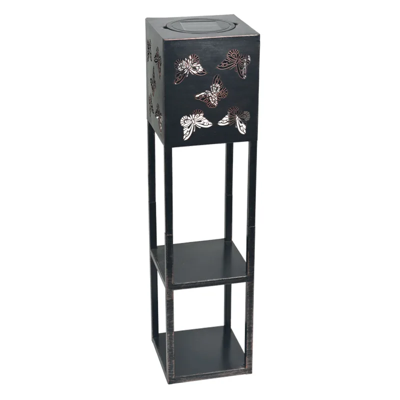 Newest Solar Garden Lights Metal Flower Pot Holder Led Solar Light with Solar Light