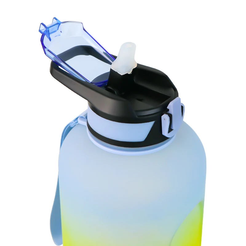 new invention gym water bottle 2.2l, 74oz motivational water bottles with time marker, bottle 2000ml bpa free for sports