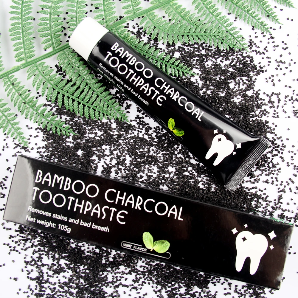Private Label Organic Black Toothpaste White Teeth Remove Tooth Stains Bamboo Charcoal Toothpaste