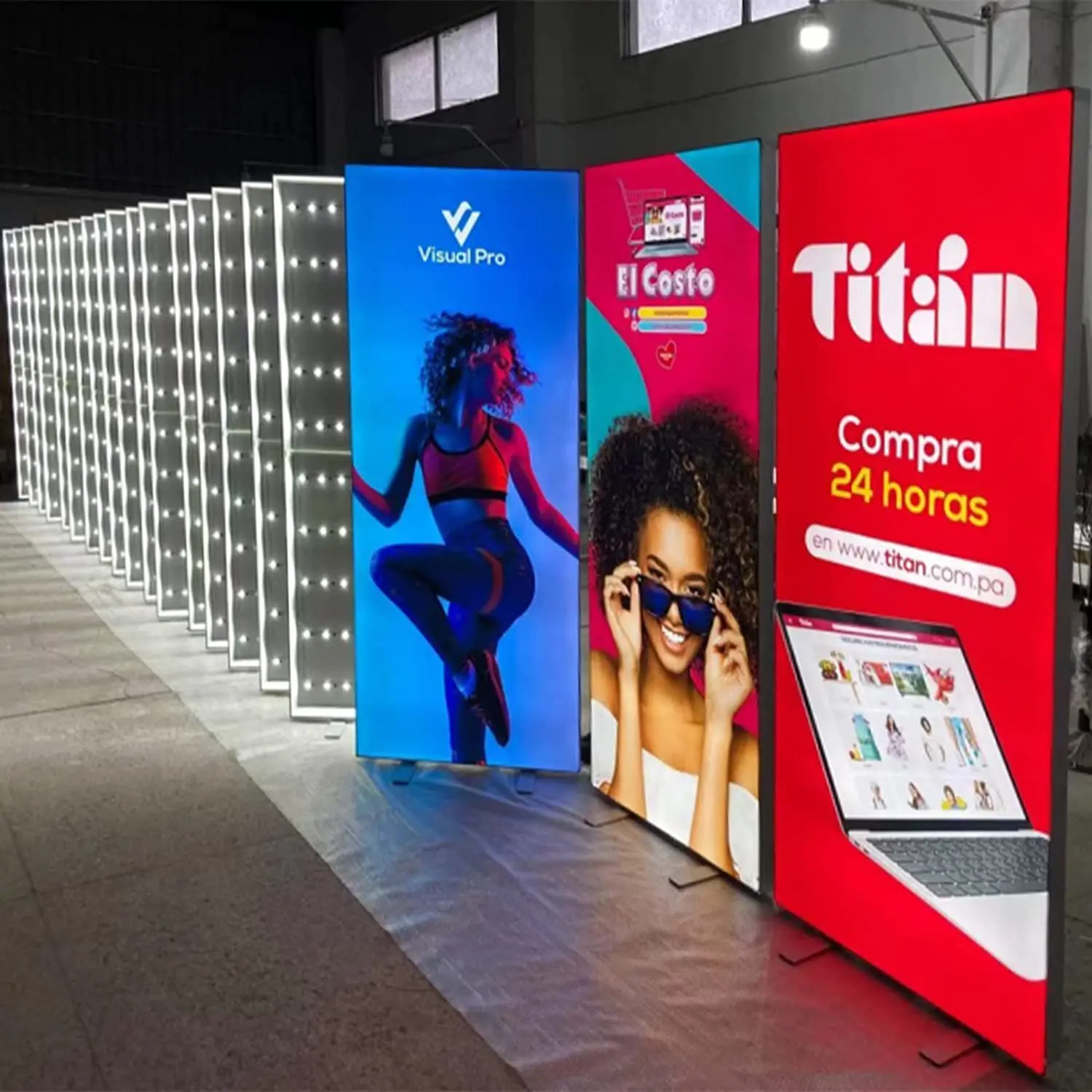 Advertising media LED Light Box For Company Sign with Wide Aluminum Frame Double Side LED Light Box Foldable Design