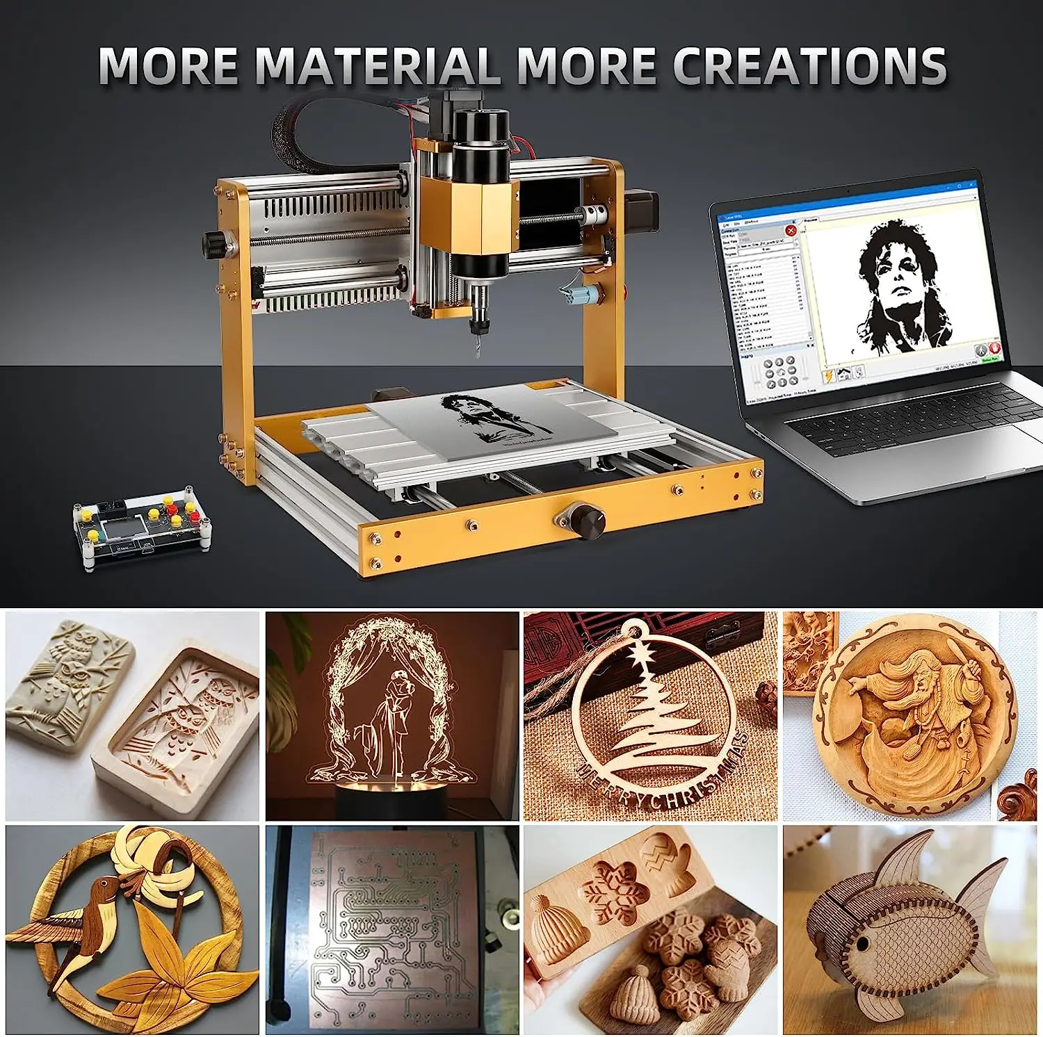 CNC3018plus 2.0 300*180mm wood router with 5.5W and 10W laser for wood cutting