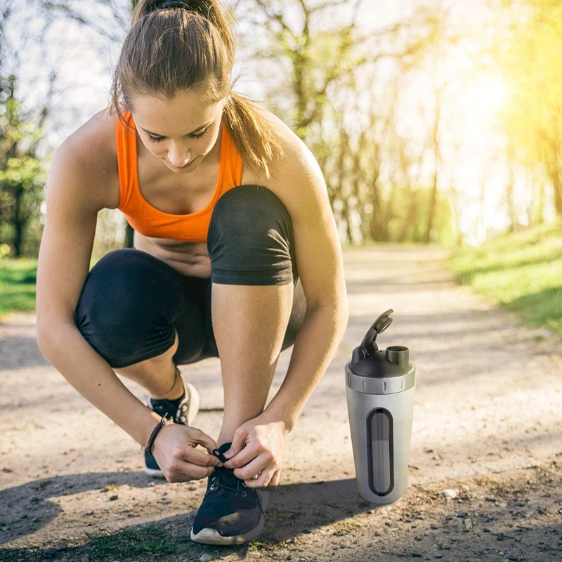 Protein Powder Sports Shaker Bottle For Water Bottles Gym Nutrition Blender Cup Stainless Steel Vacuum Insulation New