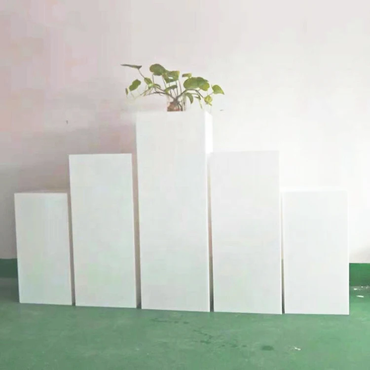 acrylic white square stand flower stand wedding pillar column for event wedding decoration pedestal cylinder