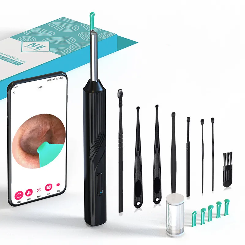 Visible Ear Scoop Otoscope Ear Wax Removal Tool with Camera Ear Endoscope Cleaner Earpick kits for Android IOS
