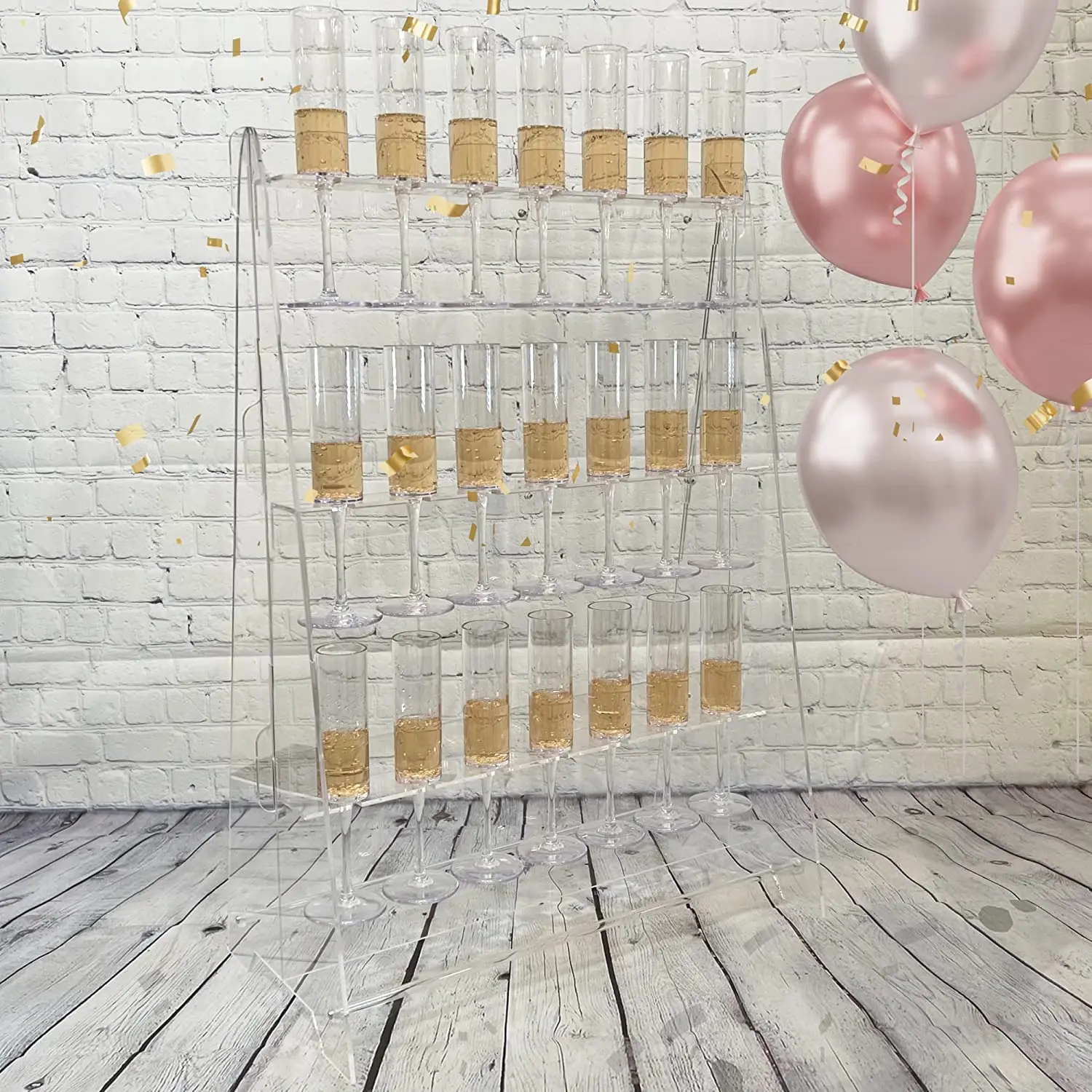 Popular Customized Donut Stand Acrylic Wedding Decor Tabletop Towel Champagne Wall Wedding Display Acrylic Prosecco Wall