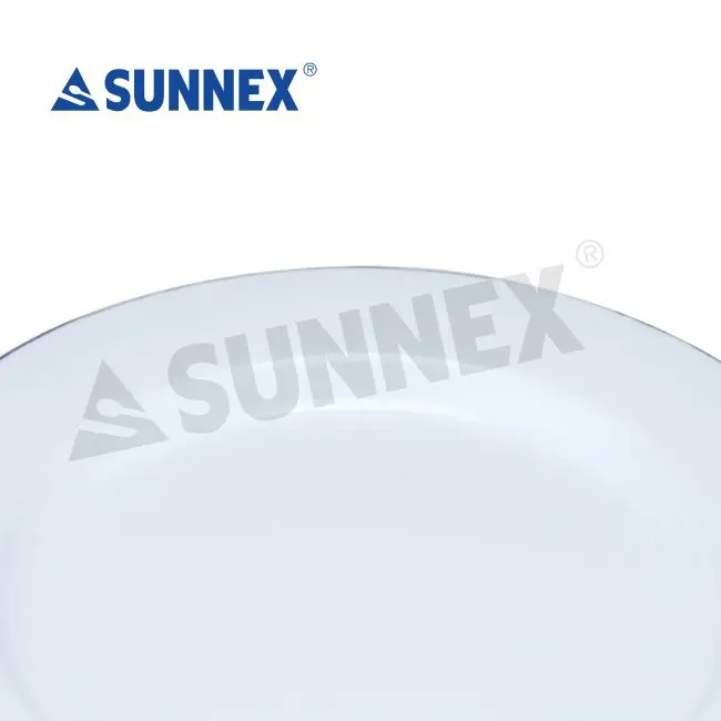 Sunnex оптовая продажа белая Круглая стальная эмалированная металлическая тарелка для супа с индивидуальным принтом обеденная кемпинга