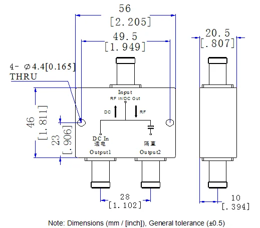  ТНК разъем 1100-1700 МГц 2 Way делитель мощности 1 1-1 7G GPS и ГНСС разветвитель питания компонентов комбайнер