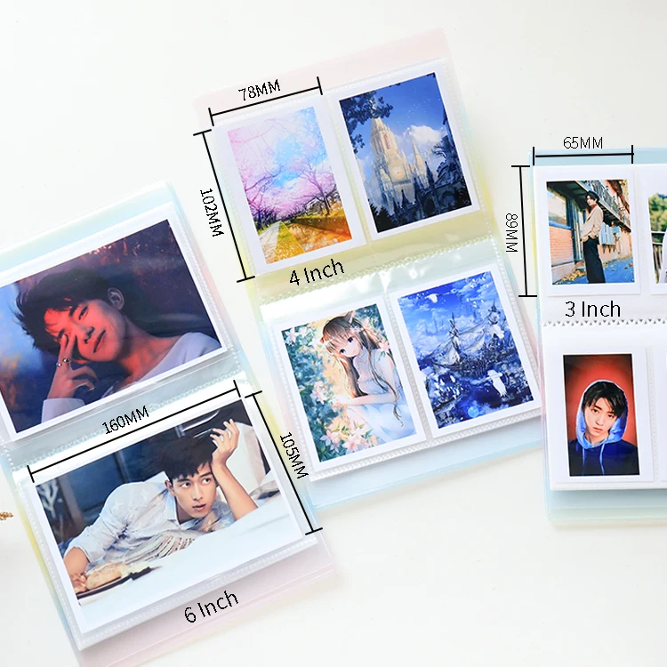 Ecofriendly pvc photo album for 3 4 6 inch picture large capacity multifunctional image card tickets storage