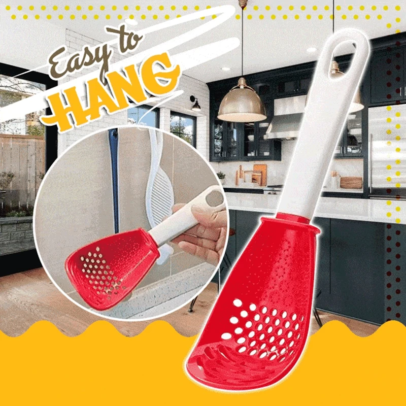 Multifunctional Kitchen Cooking Spoon Mashing Draining Colander Pressing Mashed Potatoes Grinding Ginger Garlic Cooking Spatula